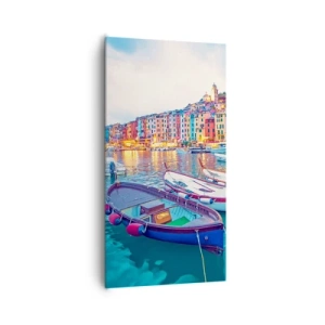 Impression sur toile - Image sur toile - Soirée colorée au port - 65x120 cm