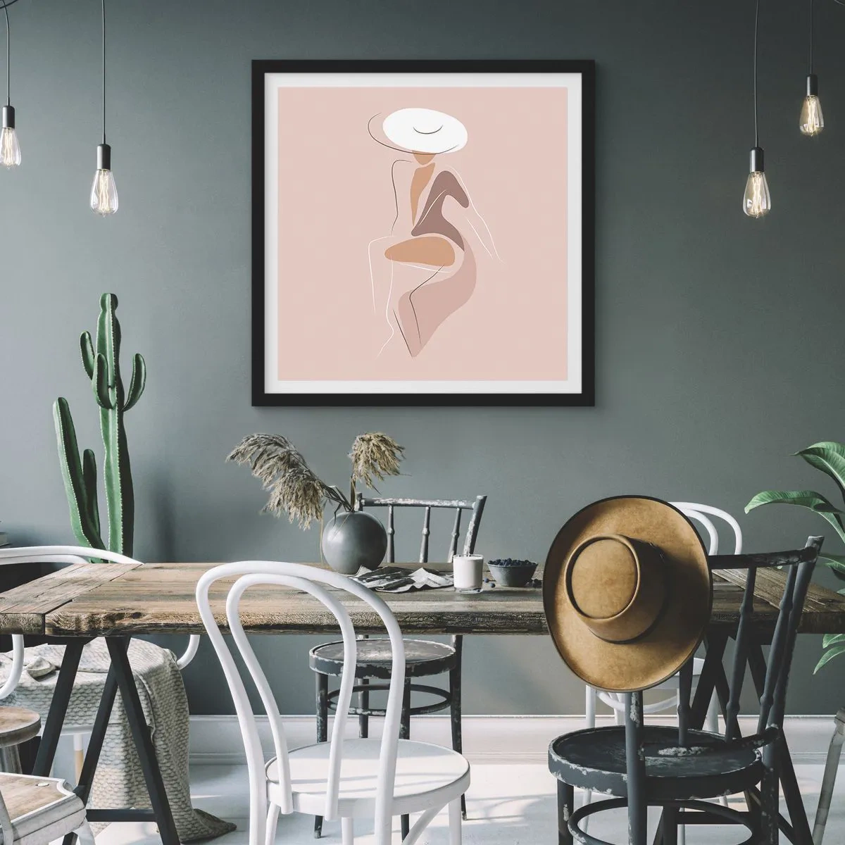 Affiche dans un cadre noir - Poster - Être une dame - 40x40 cm