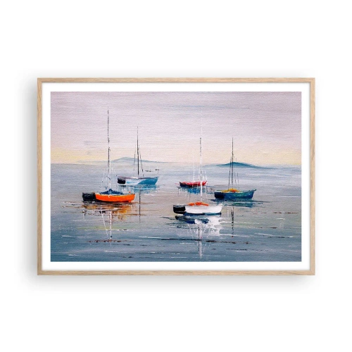 Affiche dans un chêne clair - Poster - Un repos bien mérité - 100x70 cm