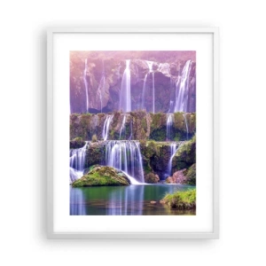 Affiche dans un cadre blanc - Poster - Escalier vers le ciel - 40x50 cm