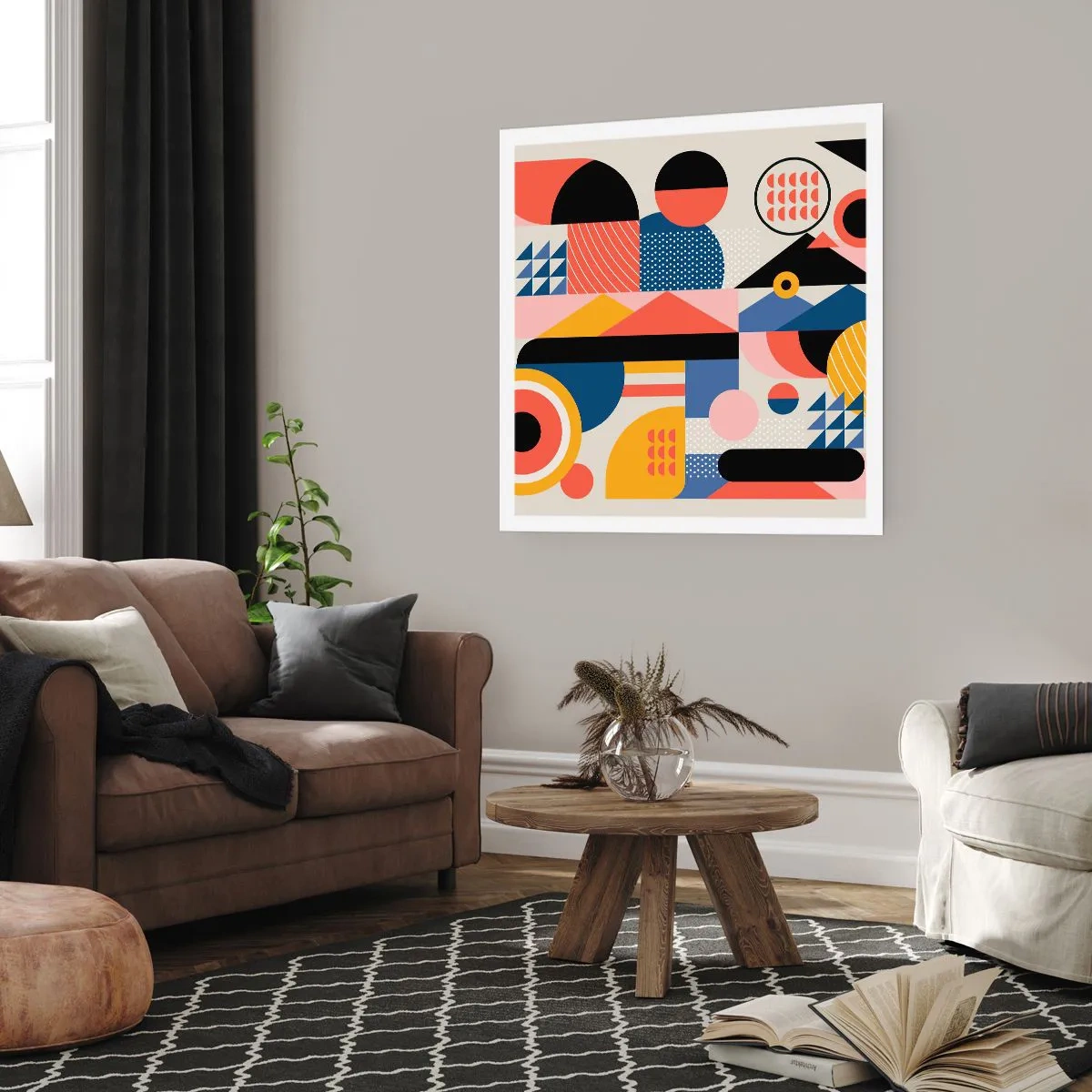 Affiche - Poster - Composition : jouer - 50x50 cm