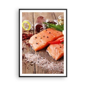 Affiche dans un cadre noir - Poster - Aventure norvégienne dans la cuisine - 70x100 cm