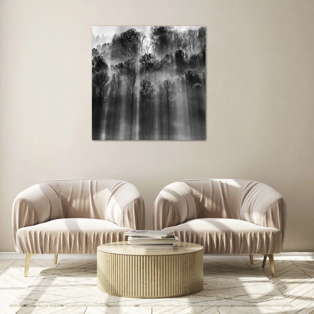 Impression sur verre - Image sur verre - Dans les flots de lumière - 70x70 cm