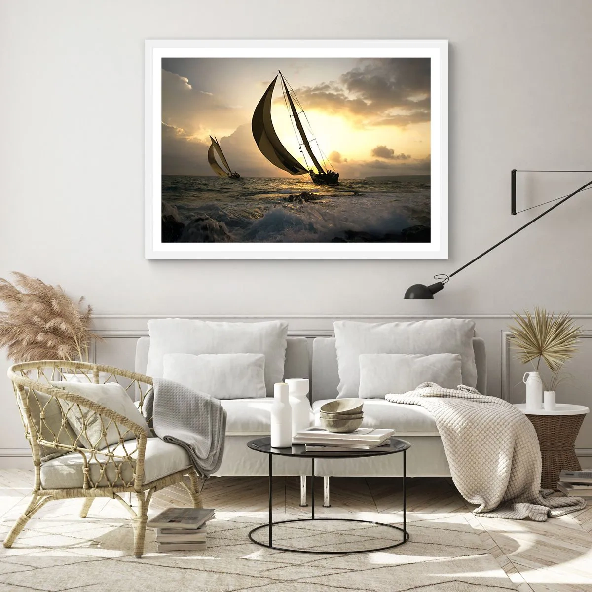 Affiche dans un cadre blanc - Poster - Avec le vent et contre le vent - 70x50 cm