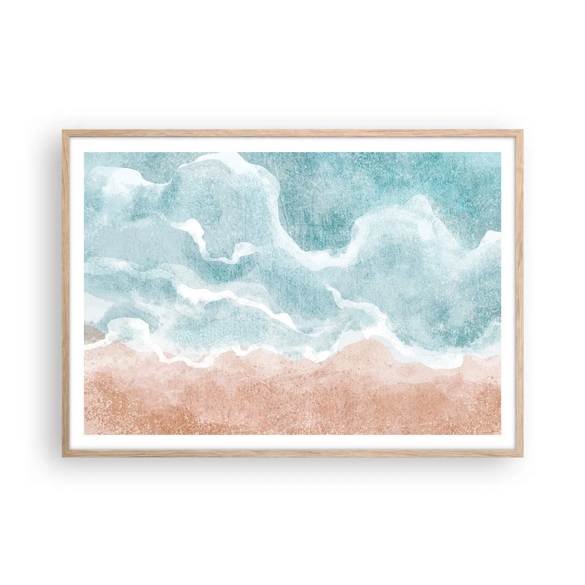 Affiche dans un chêne clair - Poster - Abstraction du nuage - 100x70 cm