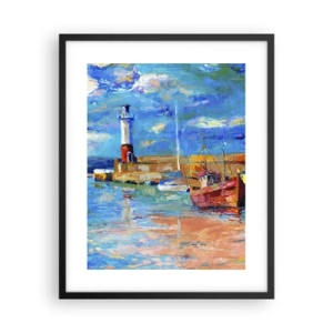 Affiche dans un cadre noir - Poster - Un après-midi dans la baie arc-en-ciel - 40x50 cm