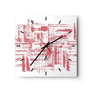 Horloge murale - Pendule murale - La ville rouge - 40x40 cm
