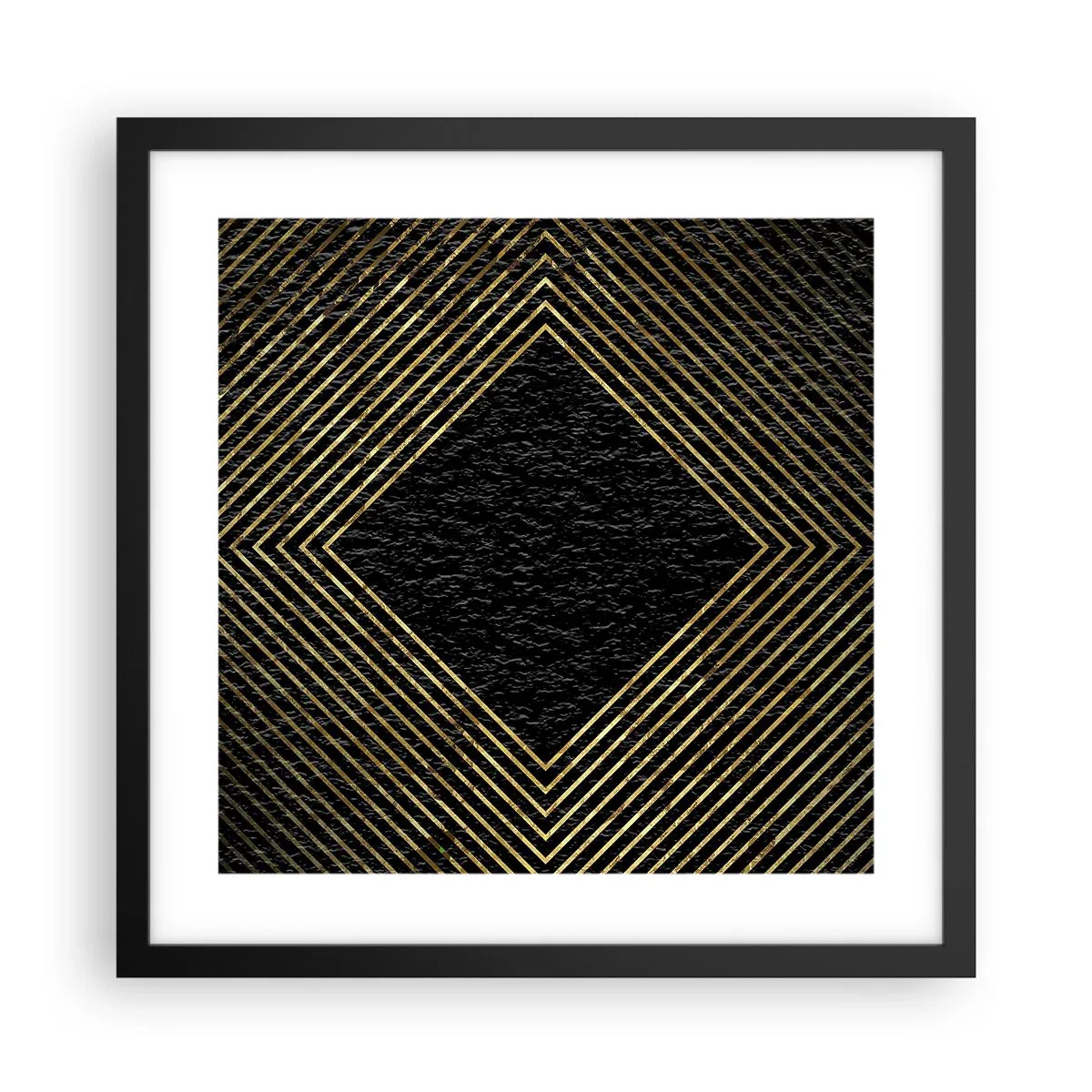 Affiche dans un cadre noir - Poster - Géométrie dans un style glamour - 40x40 cm
