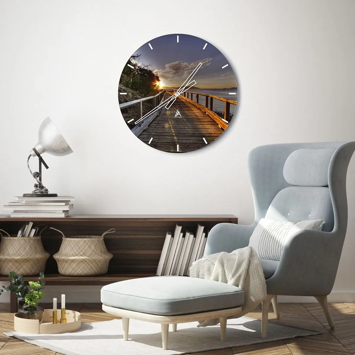 Horloge murale - Pendule murale - Aller, aller tout le temps en direction du soleil - 40x40 cm
