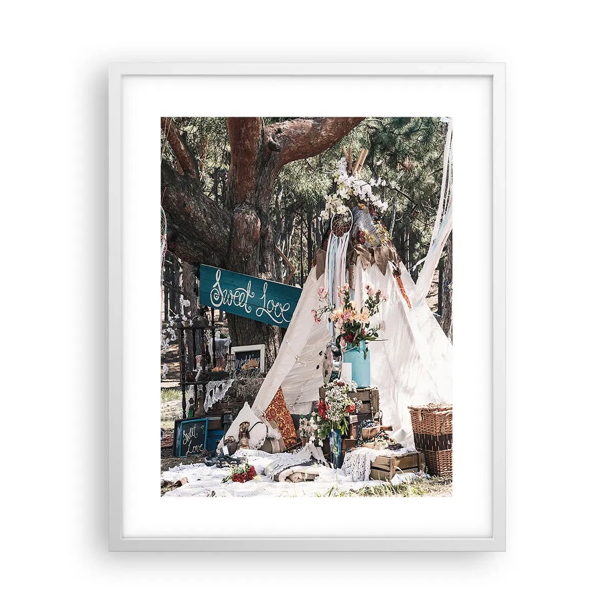 Affiche dans un cadre blanc - Poster - Make love… - 40x50 cm