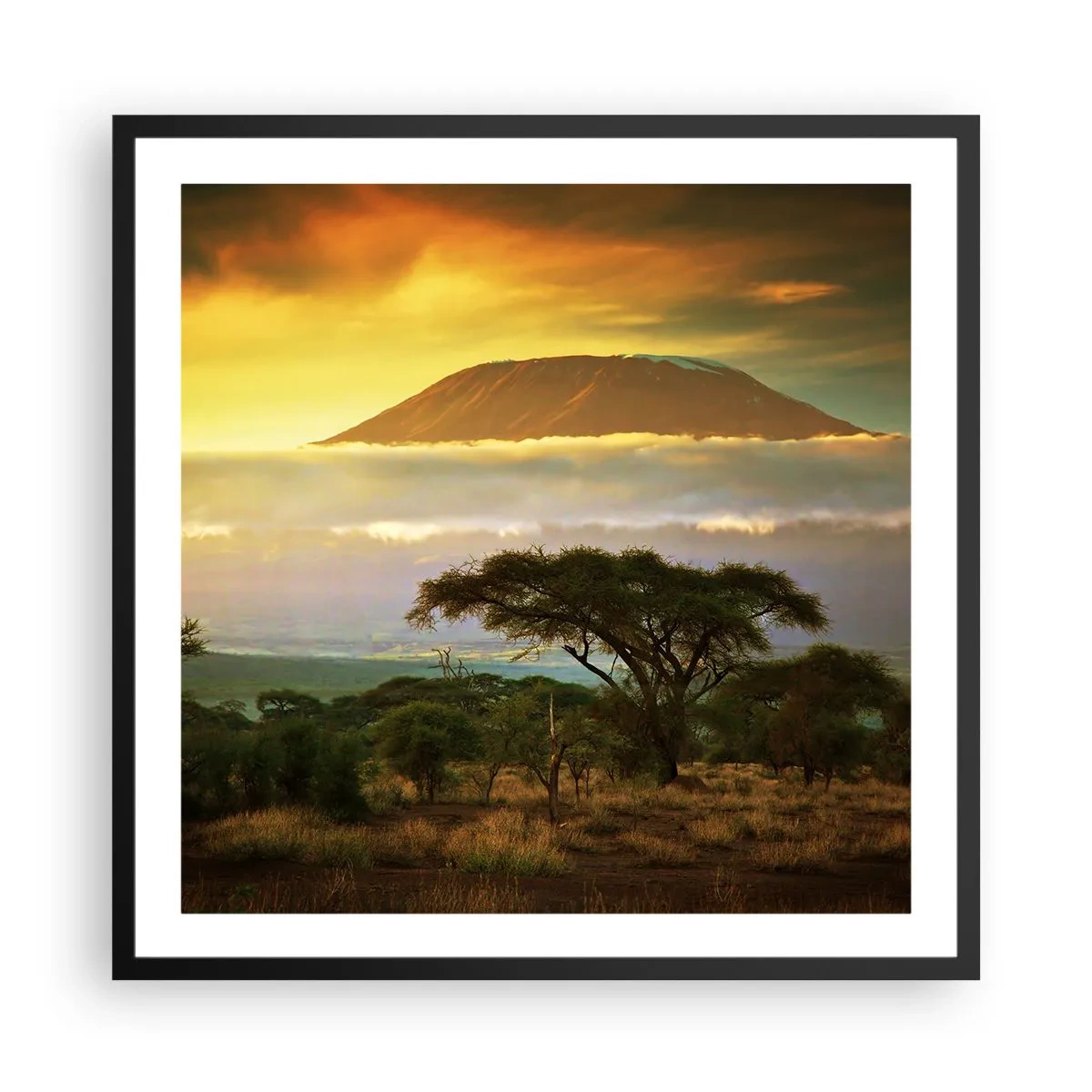 Affiche dans un cadre noir - Poster - Un rêve de voyageur - 60x60 cm