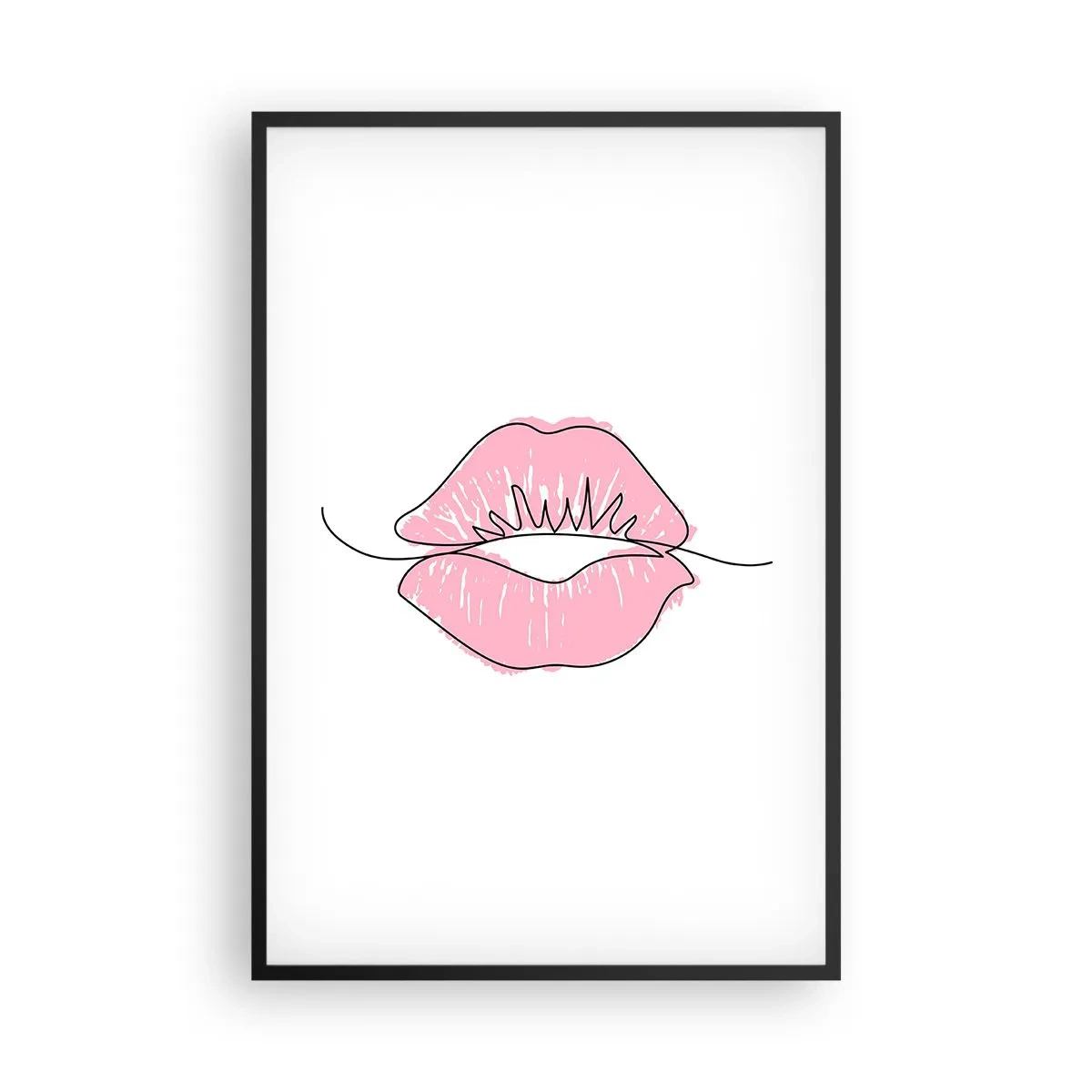 Affiche dans un cadre noir - Poster - Prêt à l'embrassade? - 61x91 cm