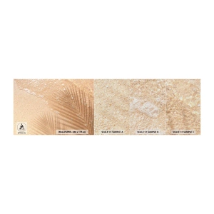 Échantillon de Papier Peint Premium Canvas - Ombre d'un été chaud - Abstraction, Sable sur la plage, Feuilles - 100x30 cm