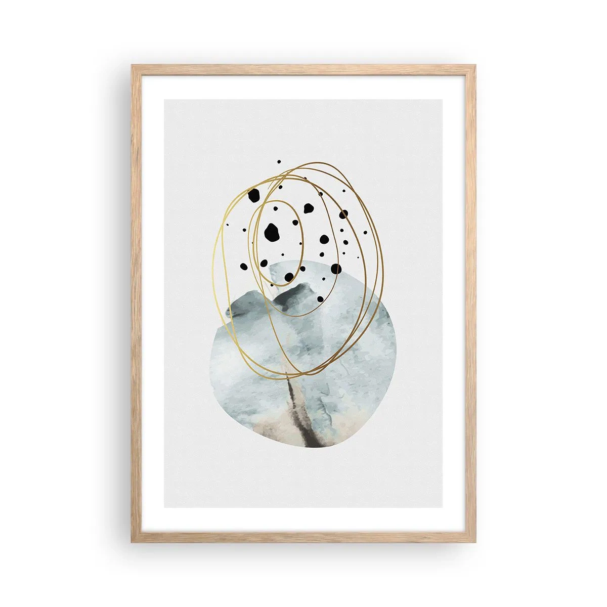 Affiche dans un chêne clair - Poster - Emmêlement de l'espace - 50x70 cm