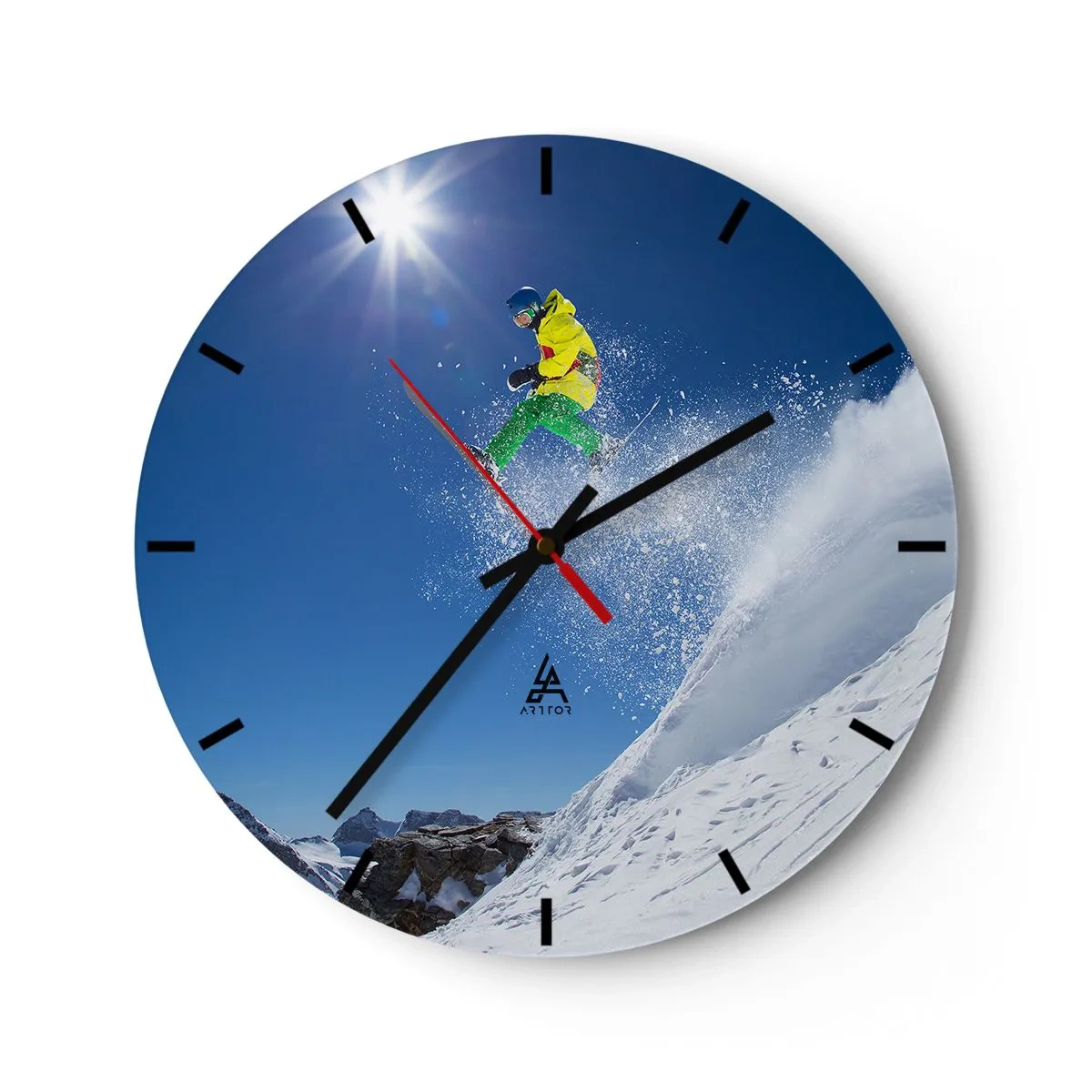 Horloge murale - Pendule murale - Danse avec les montagnes - 40x40 cm