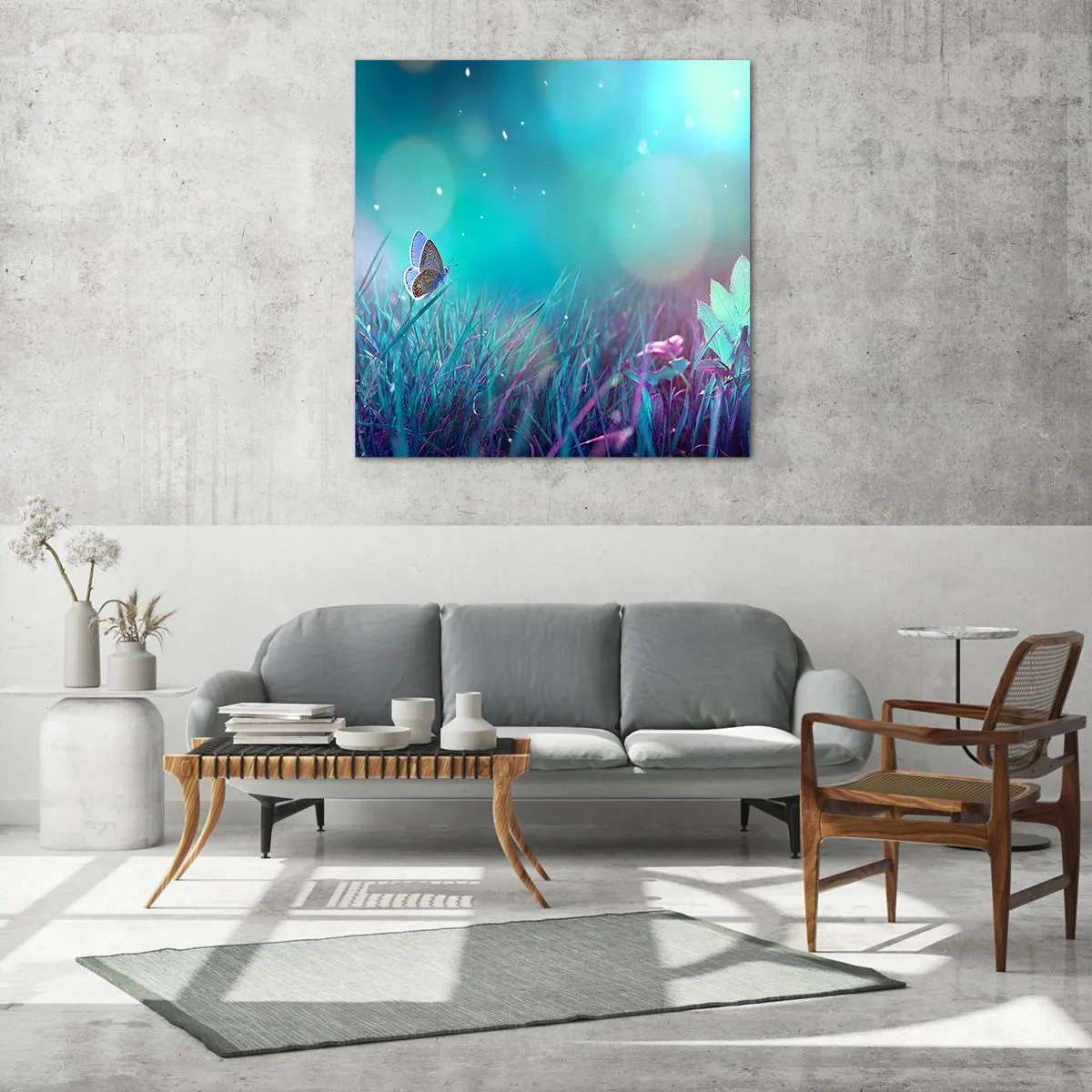 Impression sur verre - Image sur verre - La vie secrète de la prairie - 40x40 cm