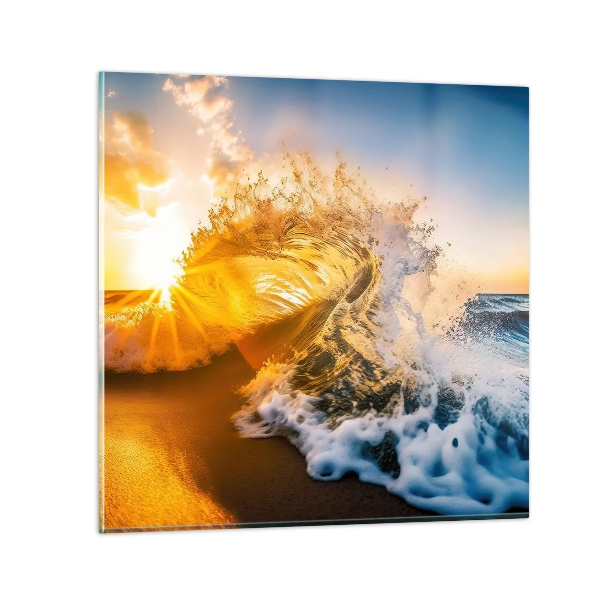 Impression sur verre - Image sur verre - S'amuser dans le sable - 30x30 cm