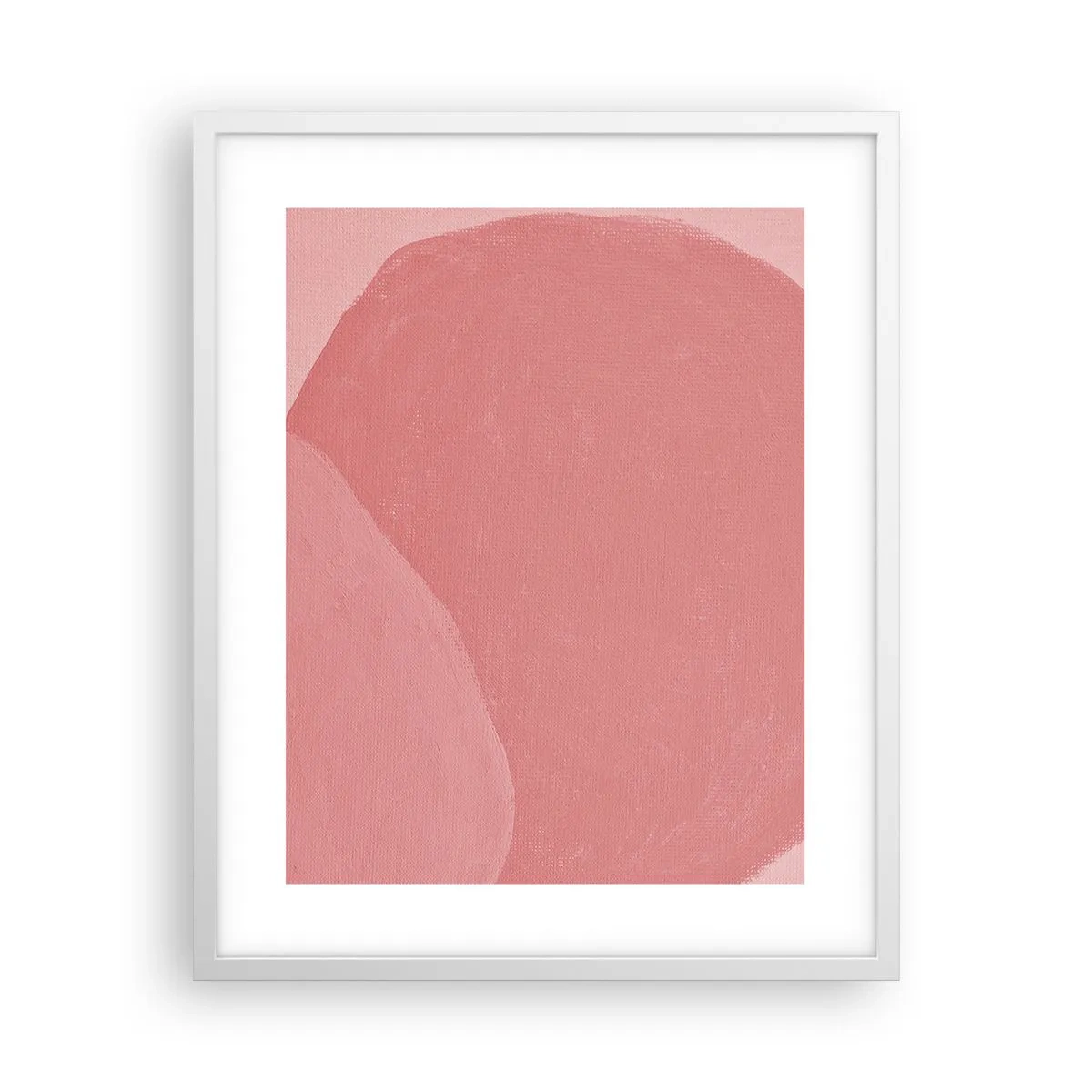 Affiche dans un cadre blanc - Poster - Composition organique en rose - 40x50 cm