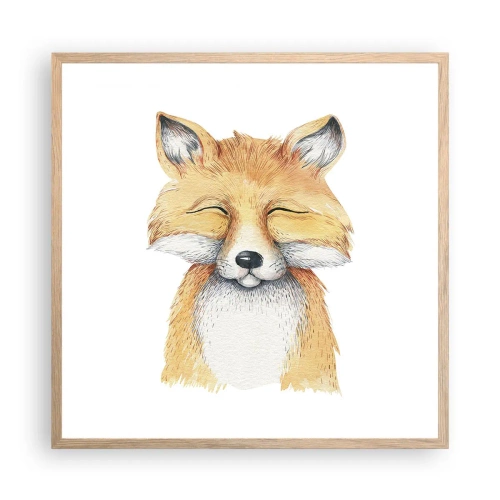 Affiche dans un chêne clair - Poster - Humeurs de renard - 60x60 cm
