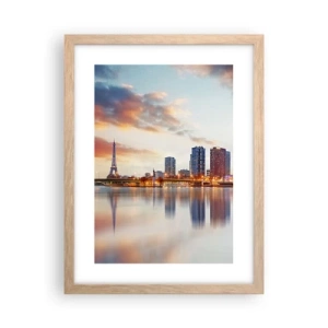 Affiche dans un chêne clair - Poster - La tranquillité monumentale de Paris - 30x40 cm