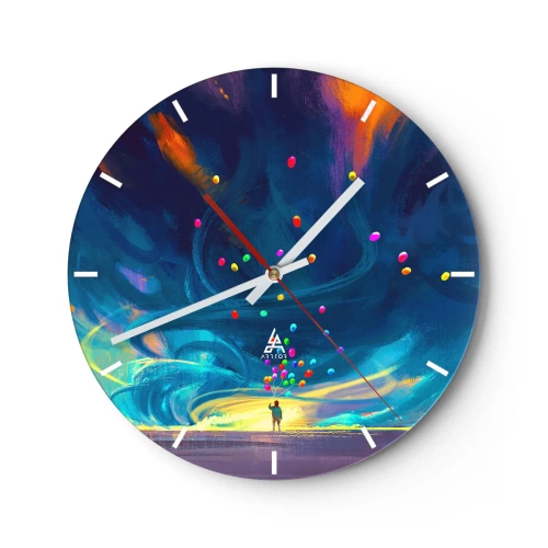 Horloge murale - Pendule murale - Au vent bleu ciel - 40x40 cm
