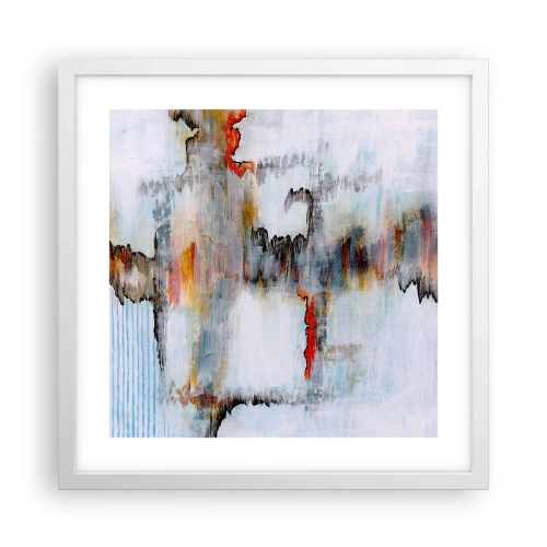 Affiche dans un cadre blanc - Poster - Un bâton sur l'eau - 40x40 cm
