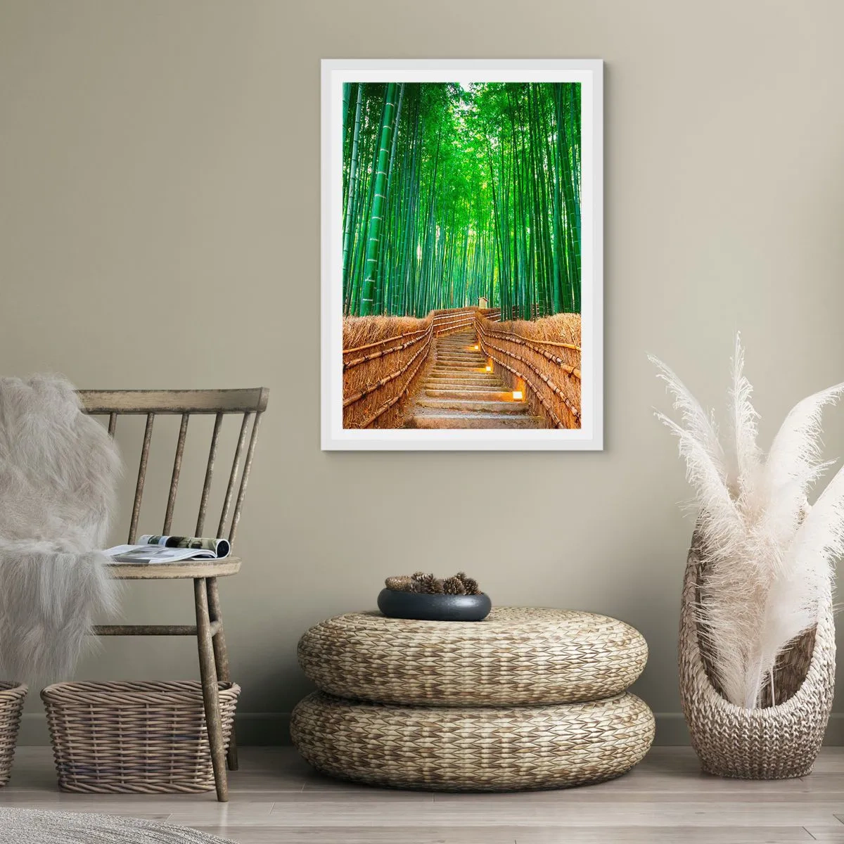 Affiche dans un cadre blanc - Poster - L'essence de la nature asiatique - 40x50 cm