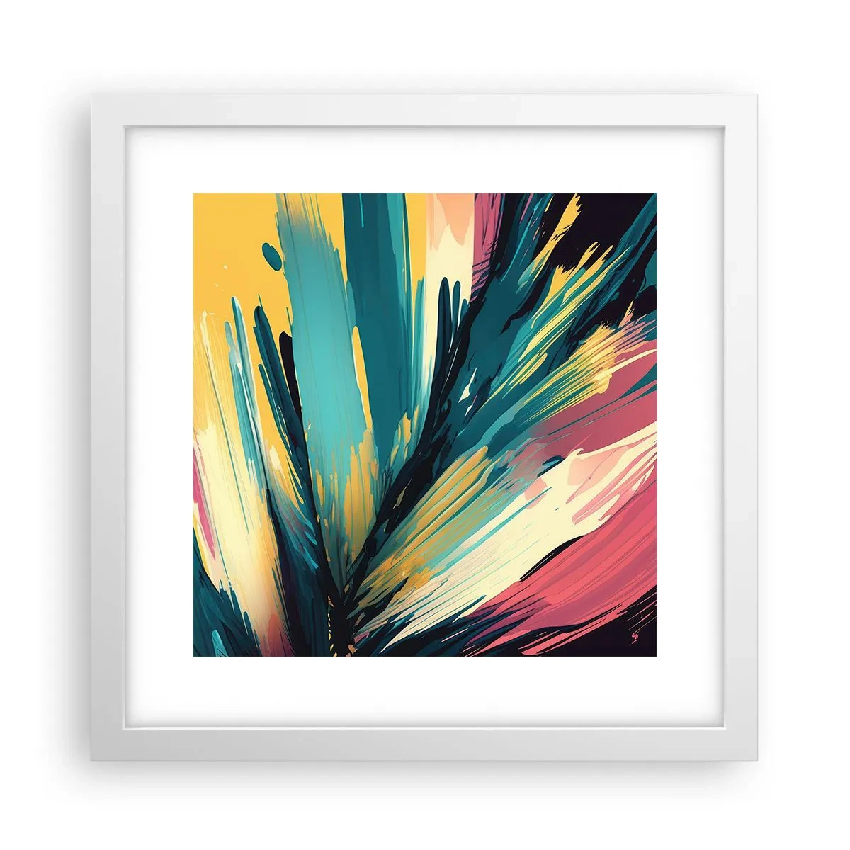 Affiche dans un cadre blanc - Poster - Composition – une explosion de joie - 30x30 cm