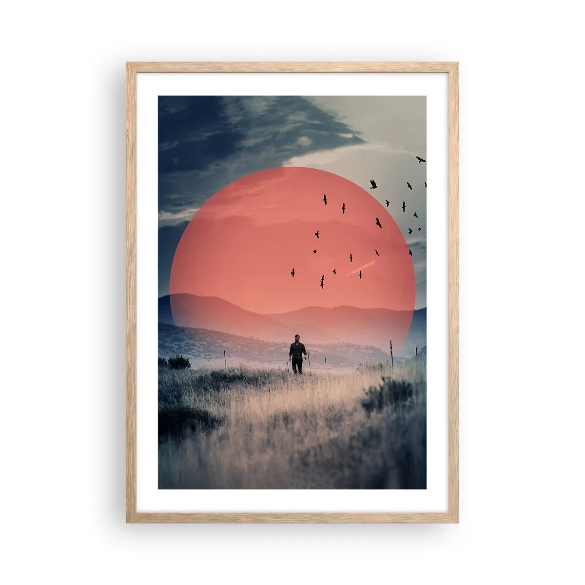 Affiche dans un chêne clair - Poster - Dans ses éléments - 50x70 cm