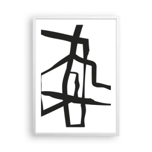 Affiche dans un cadre blanc - Poster - Conception noir et blanc - 50x70 cm