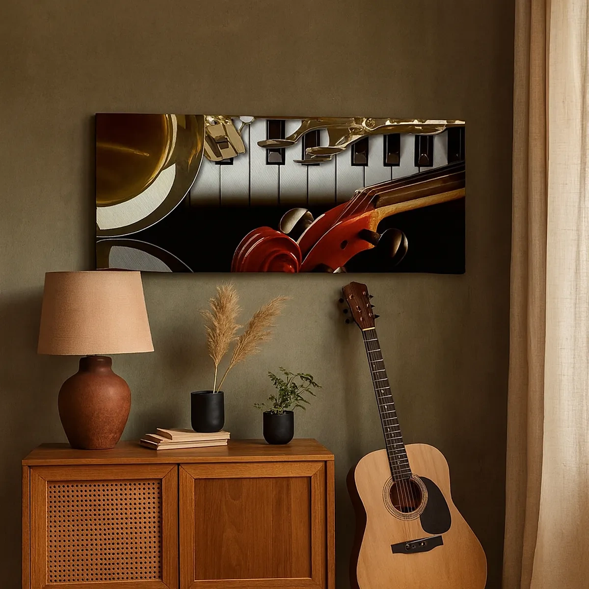 Impression sur toile - Image sur toile - Tôle, bois et ivoire - 30x30 cm