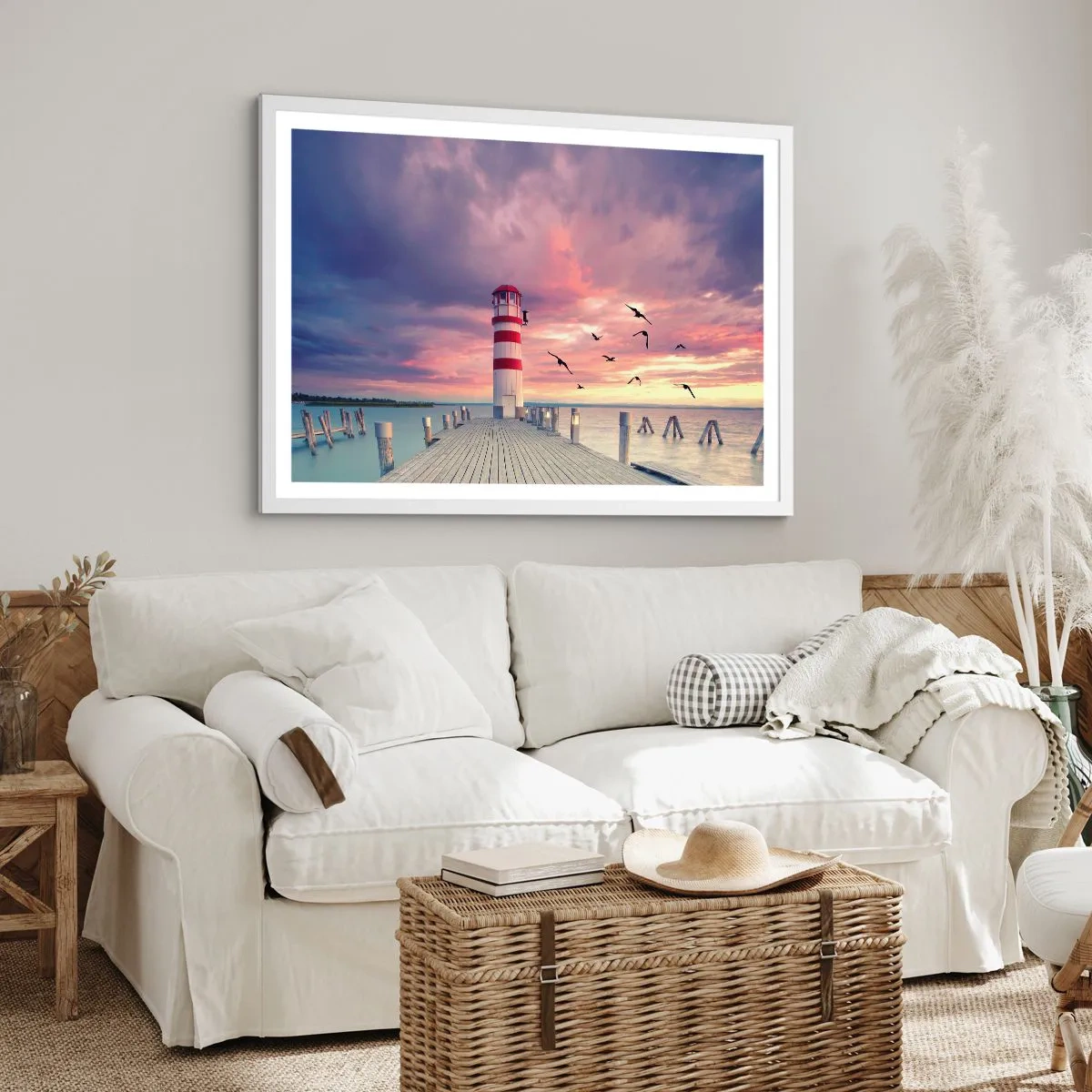Affiche dans un cadre blanc - Poster - C'est l'heure d'aller au port - 40x30 cm