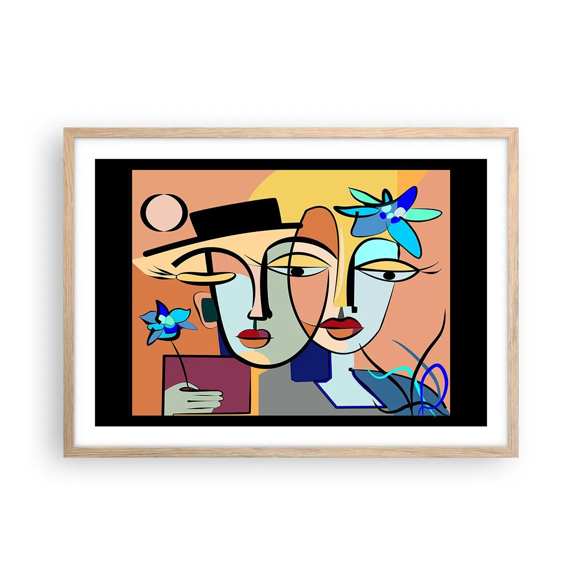 Affiche dans un chêne clair - Poster - Le Rendez-vous de Picasso - 70x50 cm