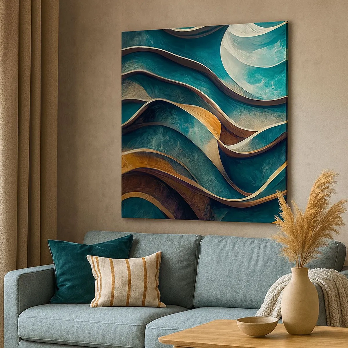 Impression sur toile - Image sur toile - Méandres de bleu - 30x30 cm