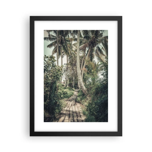 Affiche dans un cadre noir - Poster - Allée des palmiers - 30x40 cm