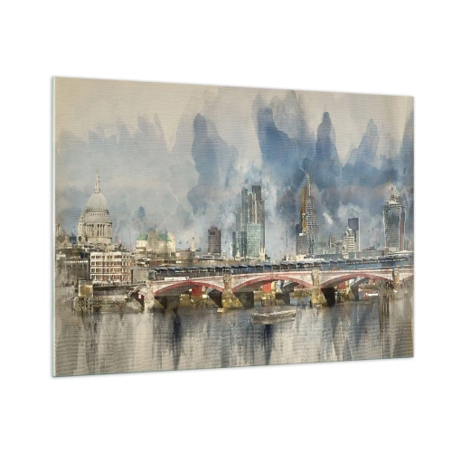 Impression sur verre - Image sur verre - Londres dans toute sa splendeur - 100x70cm - Londres dans toute sa splendeur - Décoration murale moderne pour le salon et la chambre ARTTOR