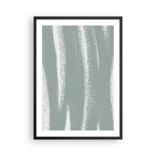 Affiche dans un cadre noir - Poster - Une composition minimaliste dans les tons de vert et de blanc - 50x70cm - Abstraction dans un climat hivernal - Décoration murale moderne pour le salon et la chambre ARTTOR