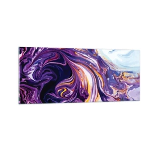 Impression sur verre - Image sur verre - La courbure de l'espace en violet - 100x40 cm
