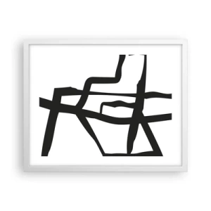 Affiche dans un cadre blanc - Poster - Conception noir et blanc - 50x40 cm