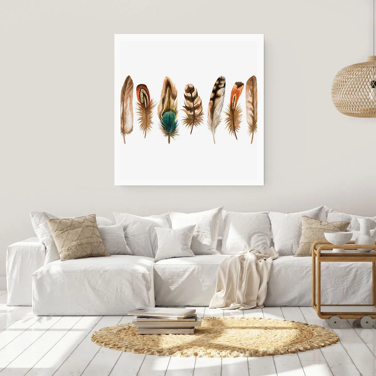 Affiche - Poster - Variation à plumes - 40x40 cm