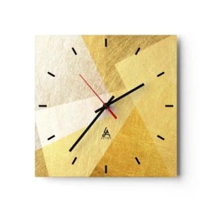 Horloge murale - Pendule murale - Formes géométriques aux tons dorés et clairs - 30x30cm - Météo géométrique - Décoration murale moderne pour le salon et la chambre ARTTOR