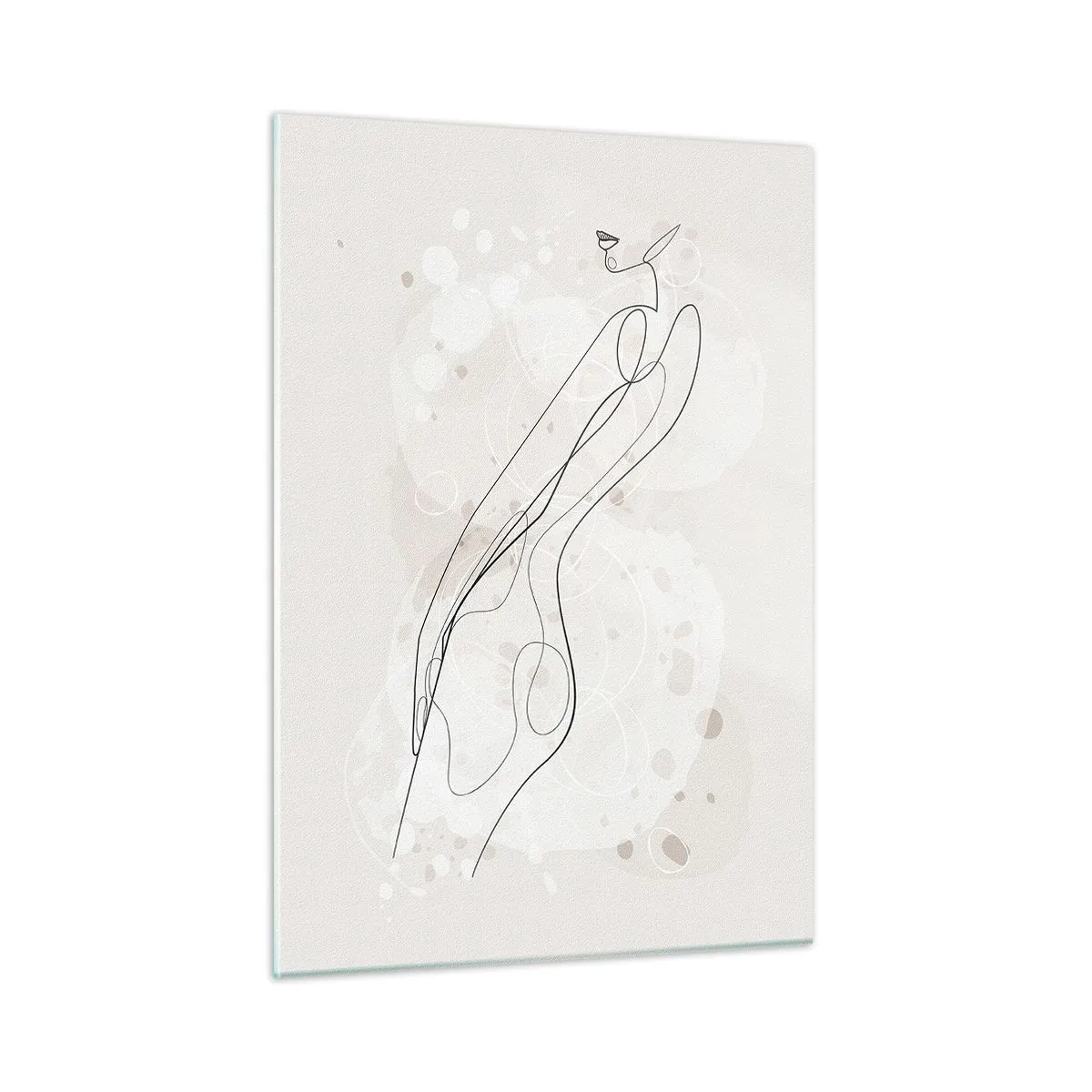 Impression sur verre - Image sur verre - Silhouette profilée d'une femme dans des tons beiges - 50x70cm - Trompe l'oeil - Décoration murale moderne pour le salon et la chambre ARTTOR