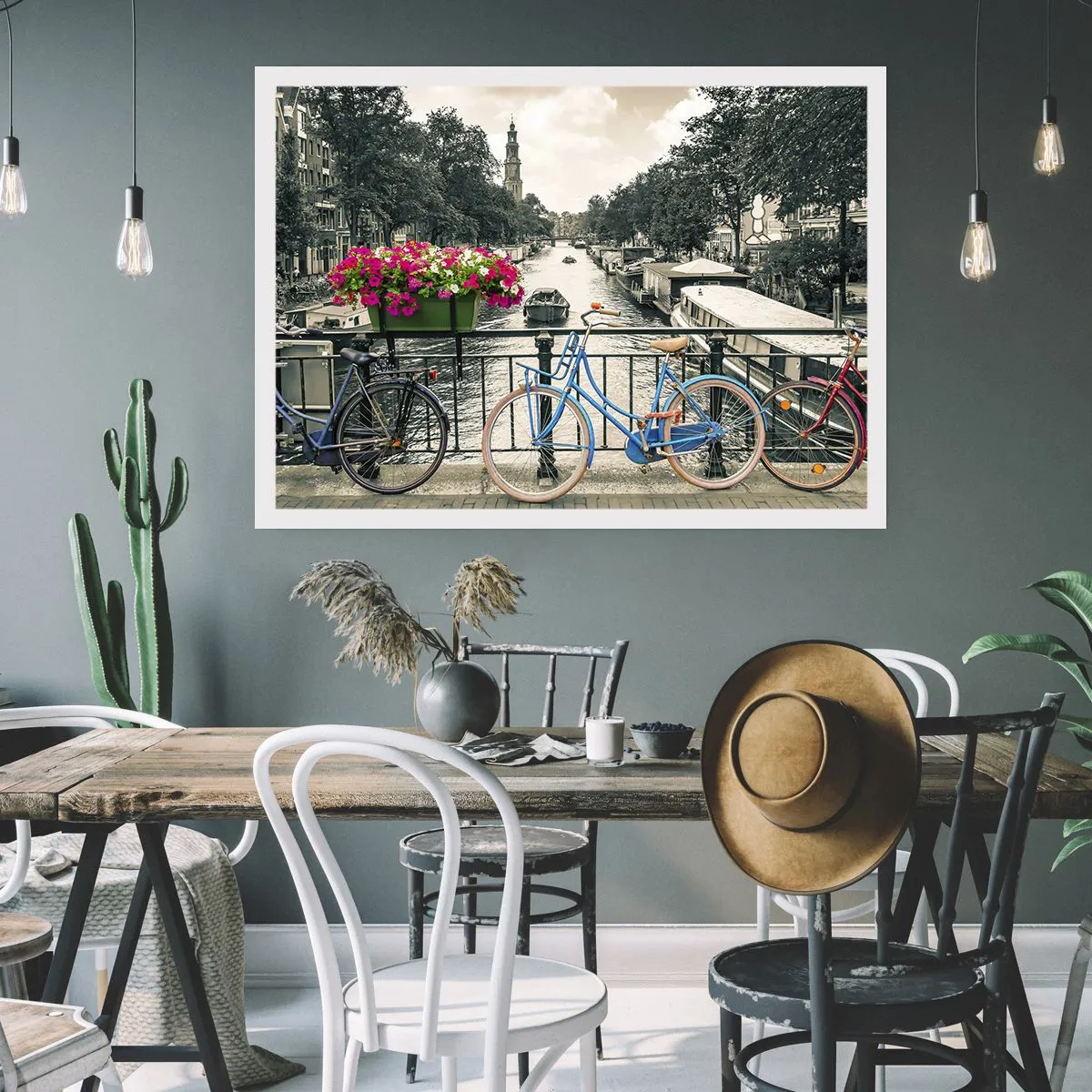 Affiche - Poster - Couleurs de rue d'Amsterdam - 50x40 cm