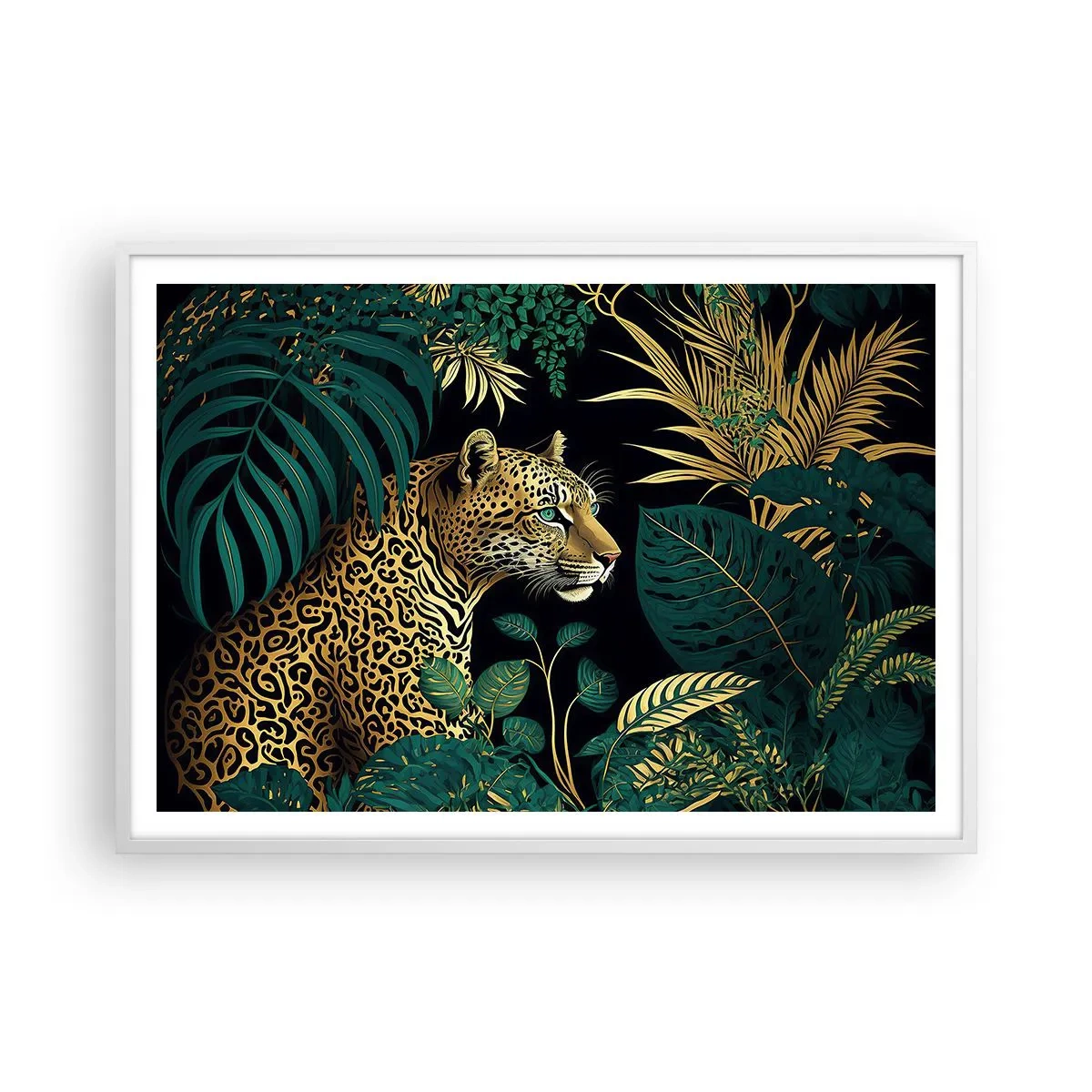Affiche dans un cadre blanc - Poster - Un hôte dans la jungle - 100x70 cm