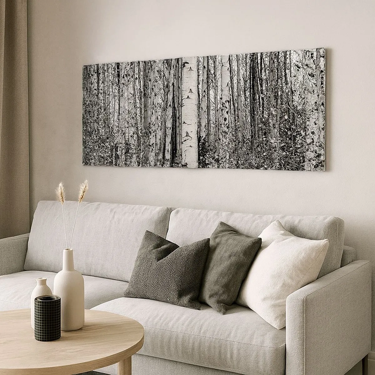 Impression sur toile - Image sur toile - Enchevêtrement de bouleau - 100x40 cm