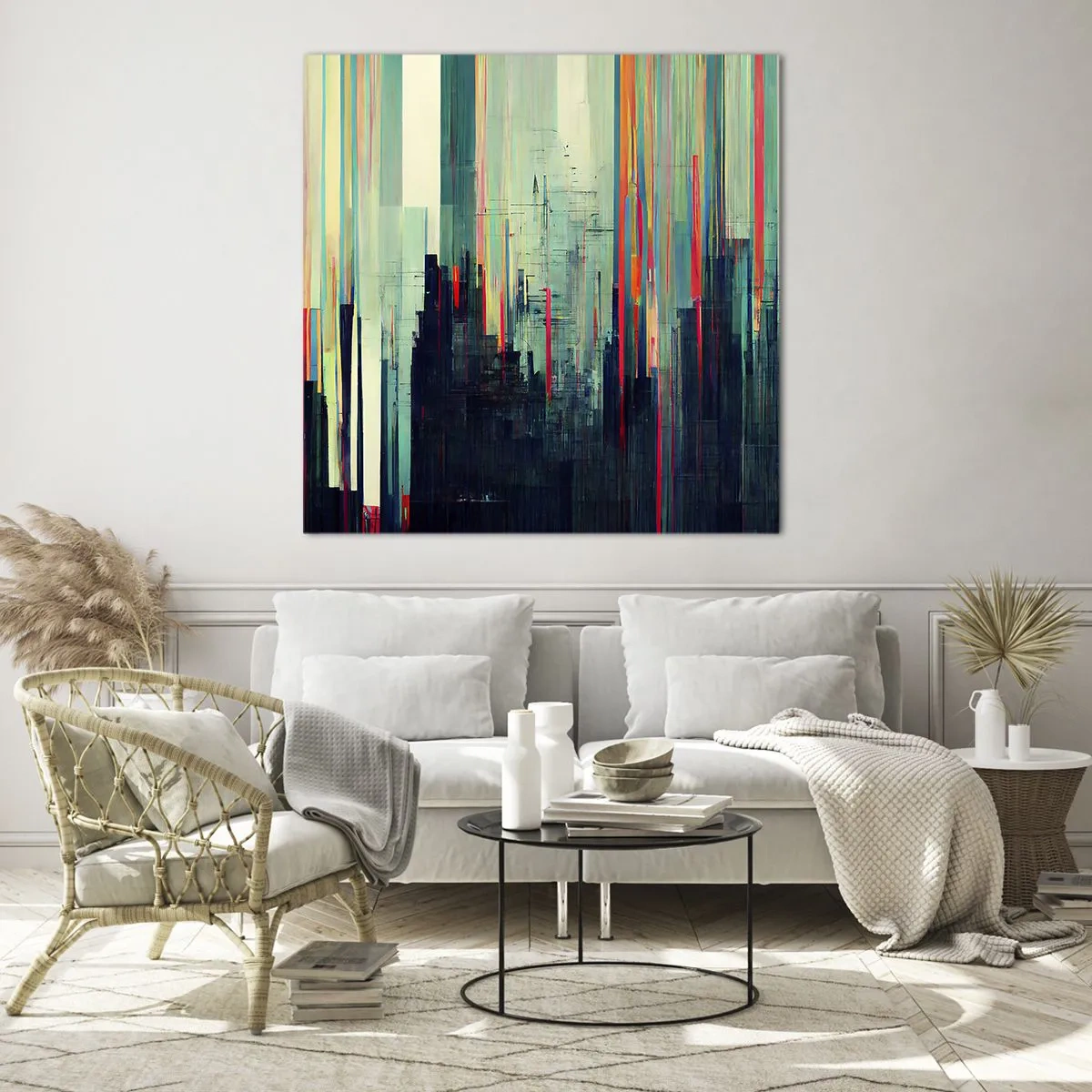 Impression sur verre - Image sur verre - Ville futuriste - 30x30 cm