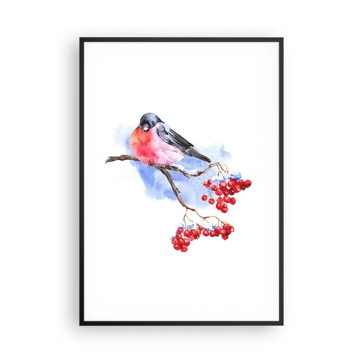 Affiche dans un cadre noir - Poster - L'hiver en couleurs - 70x100 cm