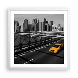 Affiche dans un cadre blanc - Poster - Couleur de la grande ville - 50x50 cm