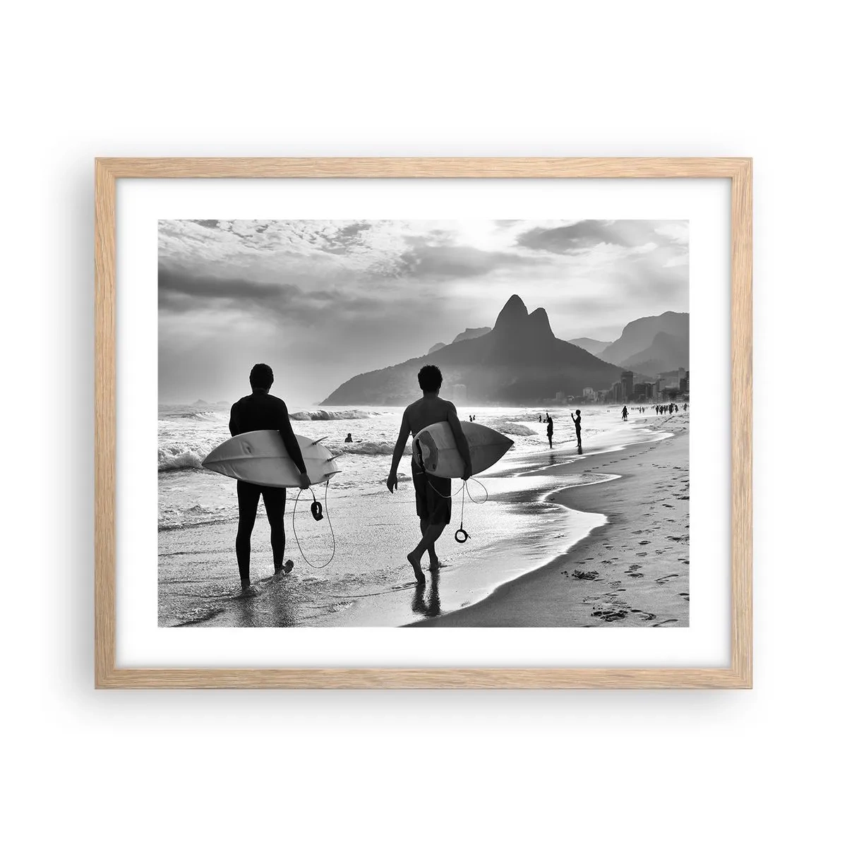 Affiche dans un chêne clair - Poster - Samba sur une vague - 50x40 cm