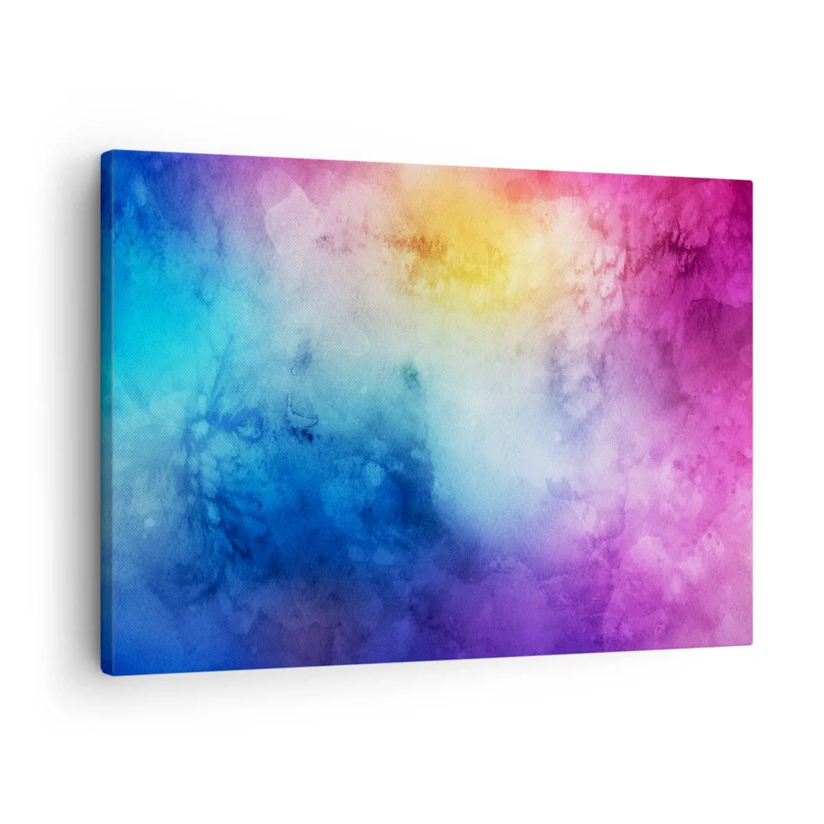 Impression sur toile - Image sur toile - Une composition abstraite dans des tons pastel de rose et de bleu. - 70x50cm - Presque au septième ciel - Décoration murale moderne pour le salon et la chambre ARTTOR
